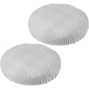 PATIKIL Stool Covers Round, 2 Pcs Elastic Bar Stool Covers Washable Stool Cushion Slipcover Stretchy Bar Chair Seat Cover for 11-14 Inch Chair, Grey