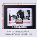 2 x Klikel Daddy And Me Frame - Fathers Day Picture Frame - Black Wood Picture Frame With Silver Sentiments - Holds 1 4x6 Photo With Mat or 1 5x7 Photo Without Mat - Wall Mount And Table Desk Display