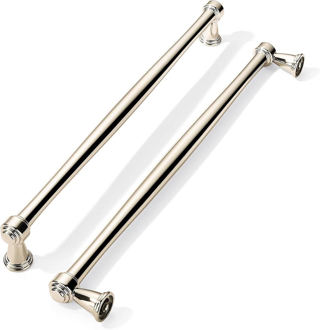 khtumeware 6 Pack Polished Nickel Cabinet Pulls 10 Inch(256mm) Hole Centers Cabinet Pulls Kitchen Cabinet Hardware for Cupboard Drawer Handles Dresser Pulls