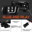 DRFG LED Fog light with Daytime Running Light for Dodge Ram 2009-2012 1500, 2010-2017 2500/3500 Driving Fog Lamps Assembly Pickup Truck