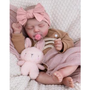Aori 20 Inch Reborn Baby Doll - Hyper Realistic Lifelike Newborn Sleeping Girl with Rainbow Outfit, Soft Weighted Body Baby Doll for Girls Age 3 for Christmas, Birthday