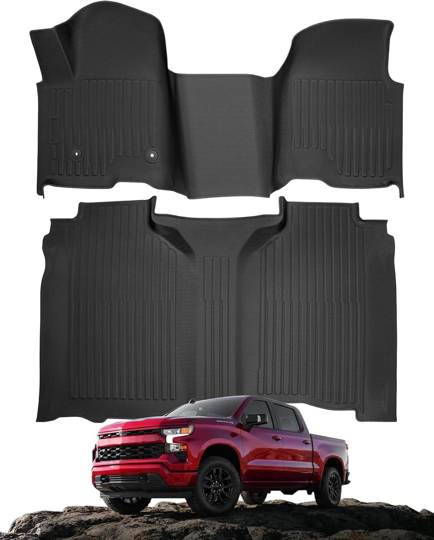 Floor Mats for Chevy Silverado Sierra 1500 2500 3500HD Crew Cab 2019-2026