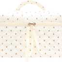 PAZIMIIK Quilted Makeup Bag Large Travel Zipper Soft Cosmetic Case for Women Girls Make Up,Gauze Heart Coffee (1 PCS Bag)