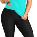 Yonique 3 Piece Plus Size Swimsuits for Women Tankini Tops with Sports Bra and Swim Capris Athletic Bathing Suits Aqua Tribal 18 Plus