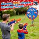 Spider Upgraded 2-in-1 Shooting Games Toys: Rotating Target, 2 Air Blasters & 24 Foam Balls, Bean Bag Toss Game for Kids, Indoor Outdoor Yard Party Games for Boys Girls 4 5 6 7 8 9 10+ Year Old Gift