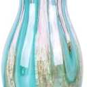 10 Inch Wide Mouth Vases Flowers, Hand Blown Glass Vase, Modern Art Glass Vase Home Decor, for Dining Table Centerpiece Coffee Table Office Mantle Entryway Entrance Desktop Centerpiece.