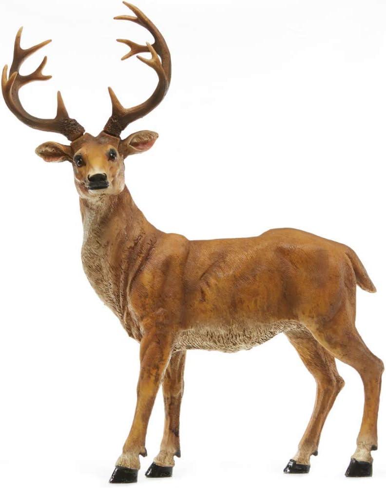 Resin 19.68Inch Height Standing Deer Statue Animals Sculpture Garden Art Decor Yard Ornament Lawn Garden Outdoor Patio Decoration Figurine