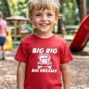 Habudda Car Shirts 2T 3T 4T Toddler Boy Clothes Truck Graphic Tees Little Kids Summer Short Sleeve Cotton Tops 2-8T (Red)