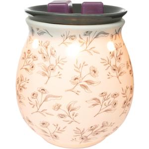 Scentsationals Wax Melt Warmer, Wax Warmer for Scented Wax Melts - Spring Collection Simple Floral - Candle Wax Melter for Fragrance Cubes and Tarts