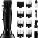 KEMEI Black Hair Clippers for Men Adjustable Blade Cordless Clipper Professional Barber Clippers USB Rechargeable Wireless Haircut Clippers km-2296