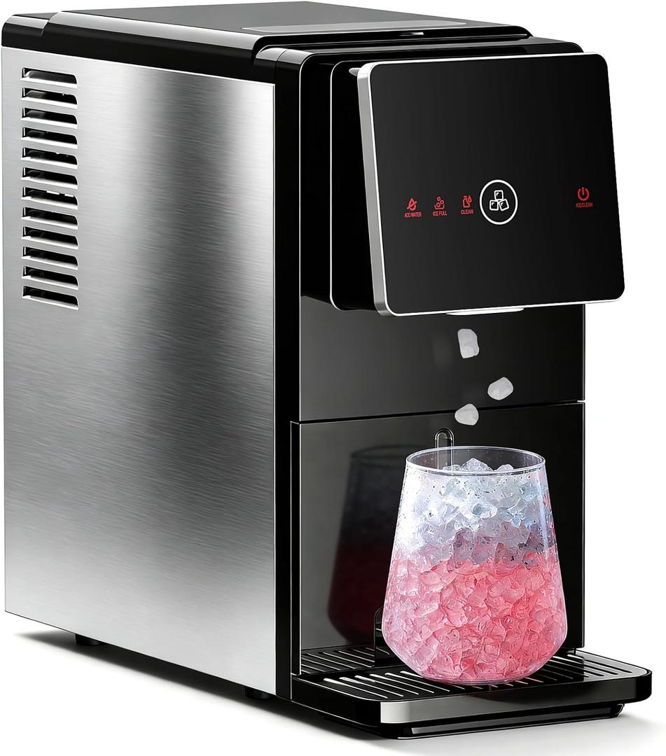Antarctic Star Countertop Nugget Ice Maker, 33 Lbs/24H Automatic Ice Dispenser, Self-Cleaning Portable Ice Machine, 1.8L Water Tank, Touch Screen & Auto Ice Drop, for Home/Office/Kitchen