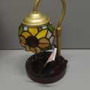 Sunflower Tiffany-Style Candle Warmer Lamp with 2 Bulbs - Handcrafted Stained Glass, Height-Adjustable Timer & 4 Dimmer Levels, No Assembly Required, Fits Jars up to 5"