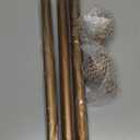 QDWIS Gold Curtain Rods for Windows 28 to 48 Inch,1'' Diameter Drapery Rods with Imitation Wood Grain Leaf Pattern Finials,Boho Adjustable Heavy Duty Curtain Rods Set,18-60'',Antique-Gold Wood