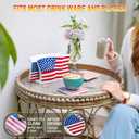 American Flag Coasters Set of 6, Modern Coaster Decor, Outdoor Patio Table Heat Insulation Resin Drink Home Cup Mat Decorations for Coffee Desk Tabletop Themed Gifts