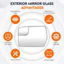 Youxmoto Driver Left Side Heated Mirrors Glass Replacement, Fit for Ford F150 2011 2012 2013 2014 Side View Mirror Glass with Rear Holder, Fit for BL3Z-17K707-E
