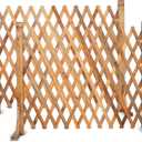 MYOYAY 2PCS Expandable Instant Fence Retractable Wooden Fence Wooden Pet Gate Freestanding Wood Plant Screen Fence Partition Wood Garden Trellis for Home Yard Garden Indoor Outdoor Decor (Brown)