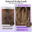AISI HAIR Beginner Friendly Wigs Ombre Blonde Wig with Bangs for Women, Middle Length NaturalLayered Straight Wig for Daily Party