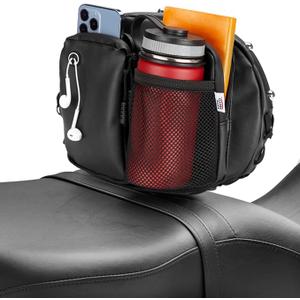 KEMIMOTO Motorcycle Backrest Bag Rider Backrest Organizer Driver Back Rest Organizer Kit Compatible With Touring Softail CVO Road Glide Limited Tri Glide Rider Back Rest Seat Pocket
