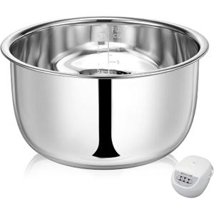 Baderke Replacement Rice Cooker 304 Stainless Steel 5.5 Cup Inner Pot Compatible with Tiger JBV-A10U Pot, Non-stick Inner Bowl, Durable Pots for Multi-cookers, Easy to Clean and Dishwasher Safe