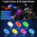 LECART 6 Pcs Motorcycle Lights with Remote Wireless Led Anti-Collision Light 7 Colors USB Rechargeable High Brightness Aircraft Strobe Drone Lights
