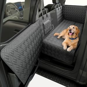 Dog Car Seat Cover for Back Seat, Hard Bottom Back Seat Cover for Cars, SUV, Small Trucks - Patented Design, Waterproof Dog Hammock, Support 400lbs