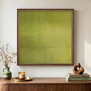 Vintage Framed Green Abstract Wall Art, Modern Sage Green Canvas Prints Artwork for Walls, Contemporary Minimalist Square Pictures for Living Room Bedroom Dining Room Bathroom Wall Decor, 24x24 In