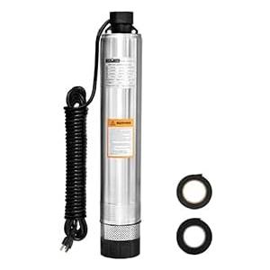 WASSERMANN 4" Septic Pump Submersible Effluent/Cistern Bottom Suction Pump with 33FT Cable,1HP,230V/60HZ,26GPM,138FT Head,Stainless Steel Deep Well Pumps for Septic Tank Home