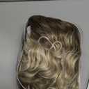 Fencca Ash Blonde Long Curly Wigs for Women Ombre Color Heat Synthetic Curly Wig Mix Blonde Curly Wavy Wig Layered Natural Daily Party Wig