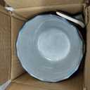 Table 12 Stonewashed 16-Piece Dinnerware Set, Service for 4, TD16Y50S | Stoneware Dinnerware with Reactive Glaze, Mugs, Plates and Bowls Set, Dishwasher and Microwave Safe
