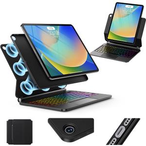 for iPad 9th Generation Case with Keyboard,Magic Style Keyboard Case for iPad 9th/8th/7th Gen 10.2 inch - Floating Cantilever Magnetic Stand Multi-Touch Trackpad