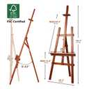 DJAR Wooden Painting Art Easel Stand for Adults, Tool-Less Assembly, Walnut