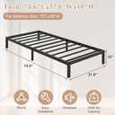 HOBINCHE 10 Inch Twin Size Bed Frame - No Box Spring Needed Heavy Duty Metal Platform Mattress Foundation with Steel Slats, Non-Slip Noise Free Easy Assembly Black Bedframes