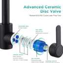 High Arc Bar Sink Faucet Black Single Hole Kitchen Sink Tap Single-Handle RV Faucets Prep Sink Tap with 360 Swivel Spout Kitchen Mixer Tap with 24Inch Water Supply Lines (Tall)