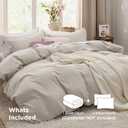Bedsure Duvet Cover King Size - 3 Pieces Prewashed Cotton-Like Extra Soft Bedding Set, Includes 1 Duvet Cover 104x90 Inches with Zipper Closure & 2 Pillow Shams, Linen, Comforter Not Included