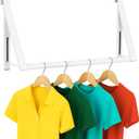 HOLDN STORAGE Over The Door Hanger Foldable - Over The Door Rack for Hanging Towels, Coats & Clothes - Over The Door Hanger Hooks for Bedroom, Washroom and Office. (Full Set: 1 Pack, White)