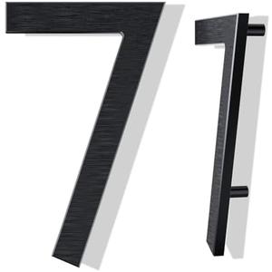 Yafimea 12 Inch Large House Numbers for Outside, Modern Black Metal Address Numbers with Floating Effect, Weatherproof Aluminum, Easy Screw Mount for Fence Wall Garage Gate (7)