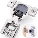 Decobasics 20 Pack Soft Close Cabinet Hinges  1/2" Overlay for Kitchen Cabinet Doors, Slow Self-Closing Concealed Hidden Hinges for Face Frame Stainless Steel, 3-Way Adjustable & Quiet Close Damper