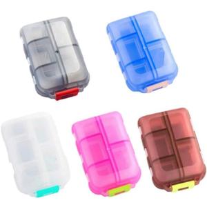 5pcs Pill Case Pill Dispenser Vitamin Fish Oil Supplements Small Pill Box Home Weekly Travel Portable 10 Compartment Double Layer Pocket Medicine Box Organizer