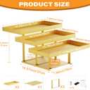 3 -Tier Metal Cupcakes Tray Display Stand for Gatherings, Parties,Holiday Dinners,14.5 Food Trays with Metal Risers for Desserts, Fruit & Appetizer (Gold, 3 Tier)