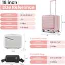 TRAVELEO 3 Piece Luggage Set 16 Inch Carry On with Front Opening, Expandable PC Hardshell Suitcase with 14" Cosmetic Case & Handbag, Lightweight Underseat Rolling Luggage with TSA Lock & PVC Cover