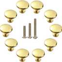 Knobs (10pcs) - Gold Aluminum Alloy, Kitchen Cabinet Hardware Handle, Fashion & Durable, for Dresser Drawers, Cabinets, Cupboards, Wardrobes
