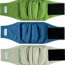 Paw Legend Washable Dog Belly Band Wrap Diapers for Male Dog | High Absorbing Puppy & Doggy Diapers Male (3 Pack,Army,Grey,Navy,Small)