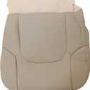 SecosAutoparts Driver Bottom Perforated Leather Seat Cover Beige Tan Compatible with Nissan Frontier 2005 2006 2007 2008 2009 2010 2011 2012 2013 2014 2015 2016 2017 2018 2019 2020 2021