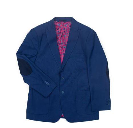 Isaac MIzrahi  Men's Slim Fit Tweed Blazer (44, Blue)