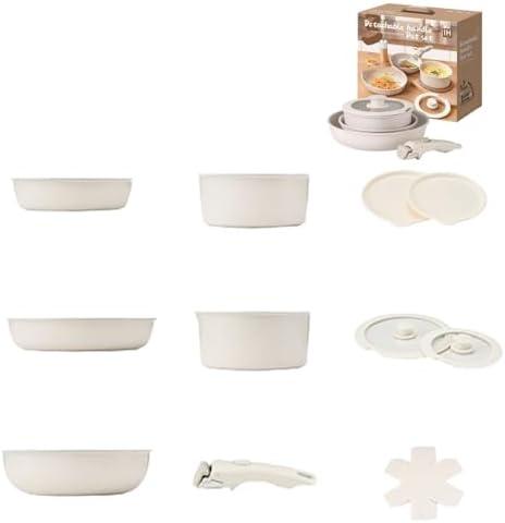 Gourmetific Cookware Set, Gourmetific Pan Set, Stackable Non-Stick Set, Pans With Removable Handles,Gourmetific Cookware Set, Oven Safe Cookware Set (22pcs)