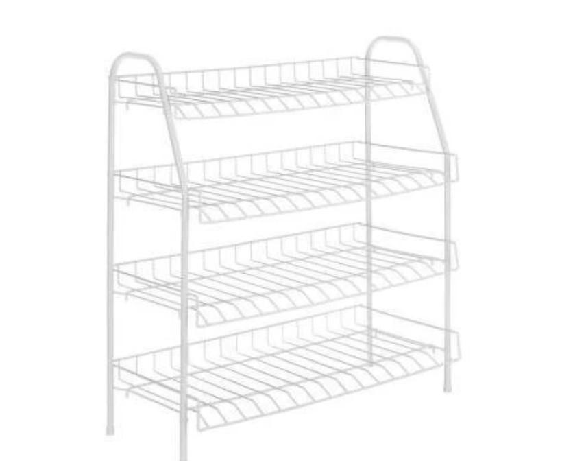 4-tier Wire Closet Shelf, White, 11.5 X 25 X 27.88-in.