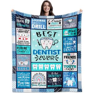 Dentist Gift Throw Blanket 60"X50", Dentist Gifts for Women Men, Dentist Appreciation Gifts, Gifts for Dentist Christmas/Birthday, Dentist Graduation Gifts, Best Dentists Gifts