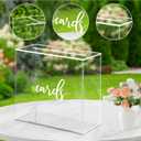 Acrylic Card Box Wedding with Slot Elegant Large Blank Clear Gift Card Boxes for Reception, Party, Money Box, Wishing Well, Graduation, Birthday, Baby Shower