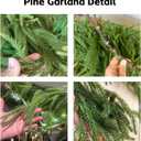 3 Pack 6ft Christmas Garland Decor Artificial Norfolk Pine Garlands, Real Touch Artificial Faux Greenery Garland for Fireplace Mantle, Wall, Stairs, Porch Holiday Indoor Outdoor Decorations