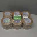 2 x Eco-Friendly Brown Paper Packing Tape 66 Yards x 6 Rolls Recyclable Kraft Packaging Tape for Moving Shipping Mailing, Odorless and Quiet Box & Carton Sealing Packaging Supplies 2 Inch Width
